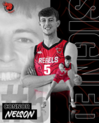 MALE BASKETBALL PLAYER SMILING AND DRIBBLING A BASKETBALL