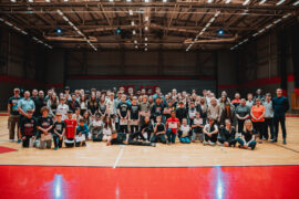 Essex Rebels Junior Basketball Club and Essex Rebels Senior teams group photo