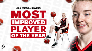 Megan Haines winning Most improved player of the season graphic