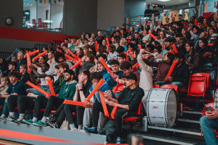 crowd at the essex sport arena cheering