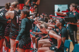 Essex Rebels SLB women group huddle. Picture credits: Colin Tucker