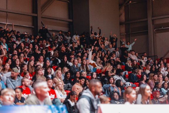 crowd celebrating at a Essex Rebels game