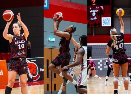 Rebels two Basketball players and one Volleyball player