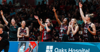 Rebels bench celebrating
