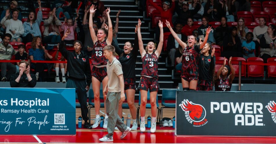 Rebels Women Bench celebrating